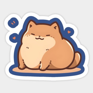 Japanese fat kawaii cat Sticker